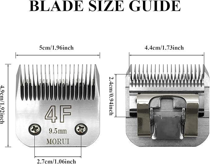 4F Cut Length 3/8"(9.5mm) Detachable Pet Dog Clipper Blades UltraEdge Series Clipper Blades for Dog Grooming Compatible with Most Andis,Oster A5 Wahl KM Series Clippers