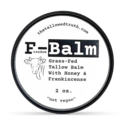The Tallowed Truth F-Balm Tallow – Grass-fed, Grass-finished Tallow – 5 Ingredients Only – Canadian-made All Purpose Tallow Balm – Made in Canada – Tallow for Face & Body (2 oz (1-Pack), Original)
