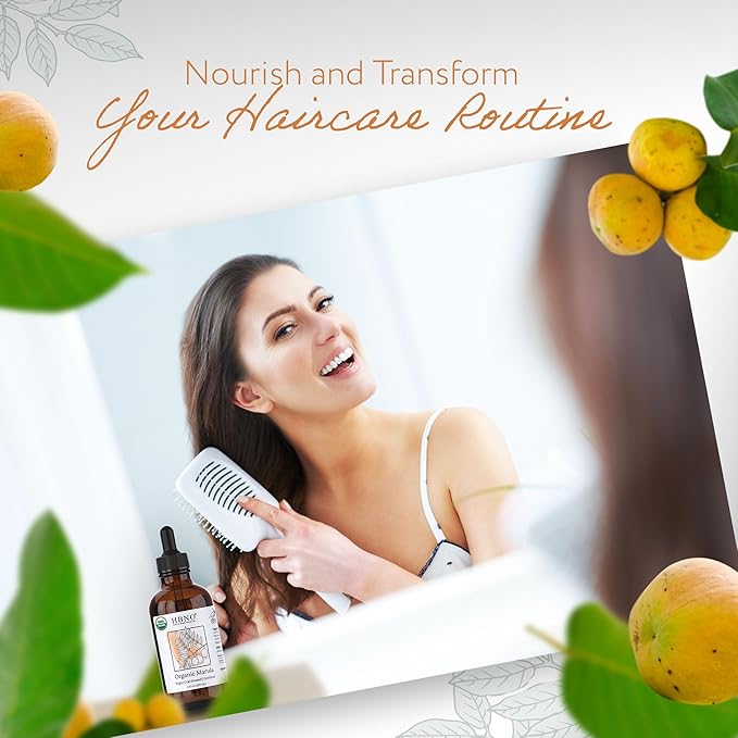 HBNO Organic Marula Oil - Huge 4 oz (120ml) Value Size - USDA Certified Organic Marula Seed Oil, Cold Pressed for Face, Body, Lips, Shampoo & Conditioner