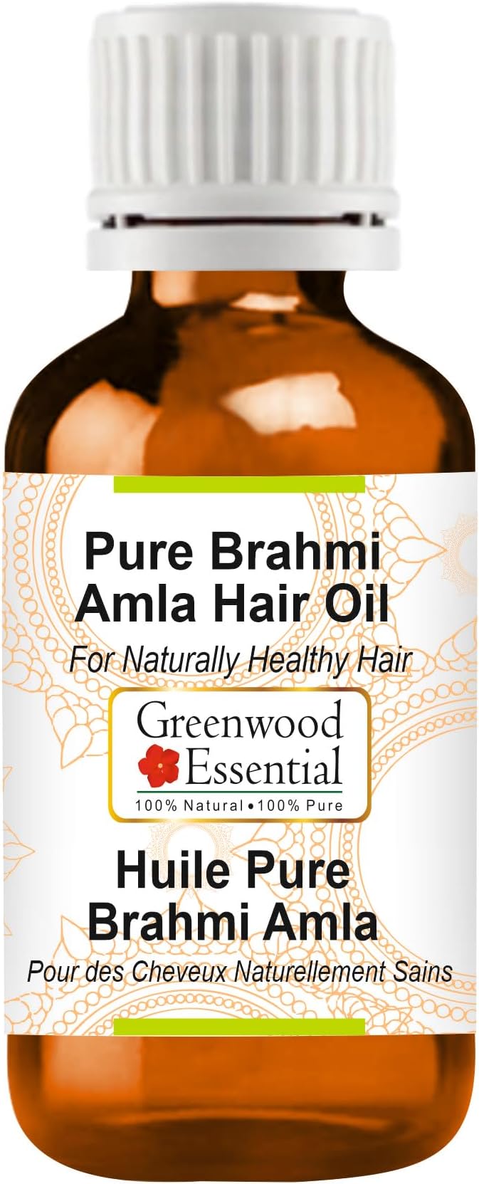 Greenwood Essential Pure Brahmi Amla Hair Oil Natural Therapeutic Grade 50ml (1.69 oz)