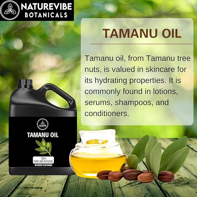 Naturevibe Botanicals Tamanu Oil 32 Ounces | 100% Pure and Natural | Great for Skin Care and Hair Care