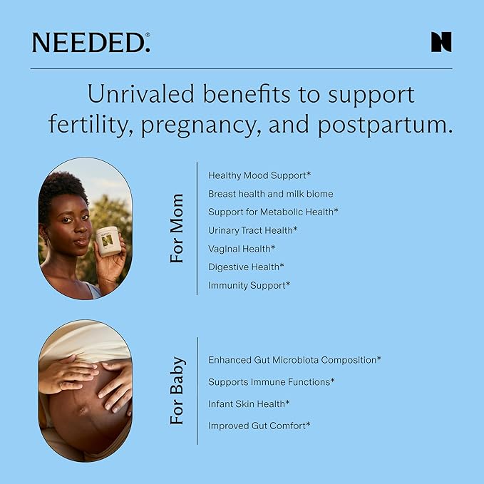 Needed. Expertly-Formulated & Tested Prebiotic & Probiotic for Prenatal, Pregnancy, Breastfeeding, & Postpartum | Balance Mood, Boost Immunity, Healthy Microbiome for Mother & Baby | 60 Capsules