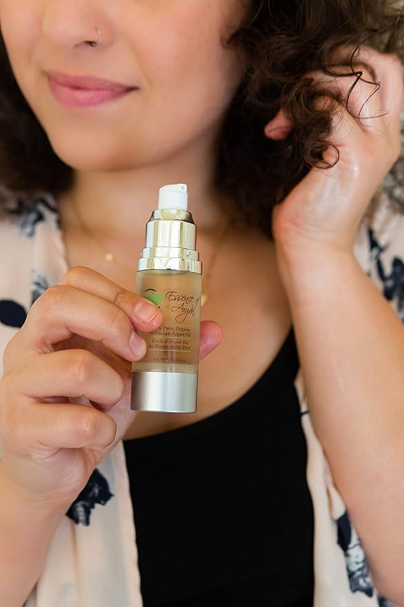 Essence Of Argan Moroccan Argan Oil for Hair, Skin & Nails - Natural Eco-Certified Cold Pressed Oil for Skin Moisturization - Non-Greasy Formula for Hair and Nail Growth - Pack of 3