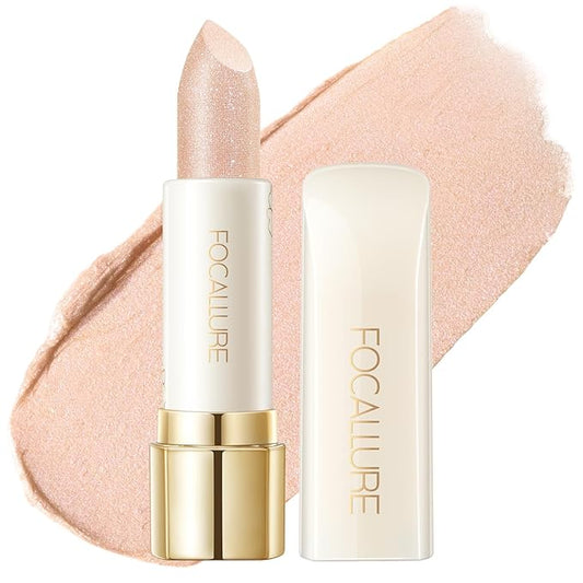 FOCALLURE Moisturizing Shiny Lipstick,Pearl Shimmery Finish,Hydrating Tinted Lip Balm with Creamy Texture,Long Lasting High Pigmented Lip Stain,Flower Dance
