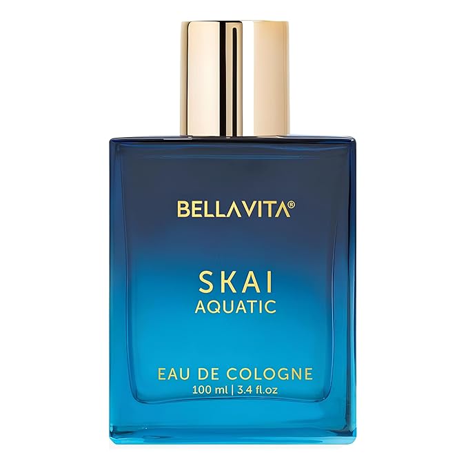 BellaVita Luxury SKAI Aquatic Unisex Cologne (3.48 fl.oz) Gift | Unisex Fresh Cologne Perfume | Long-Lasting Body Mist with Bergamot & Pink Pepper | Clean, Natural & Cruelty-Free Vanilla Perfume