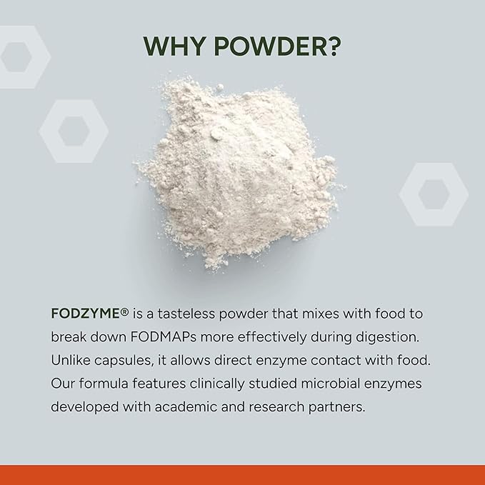 FODZYME® On-The-Go Digestive Enzymes for Gut Health, Relief for Bloating, Gas, Constipation, Diarrhea, Abdominal Pain, Low FODMAP, 30 Dose