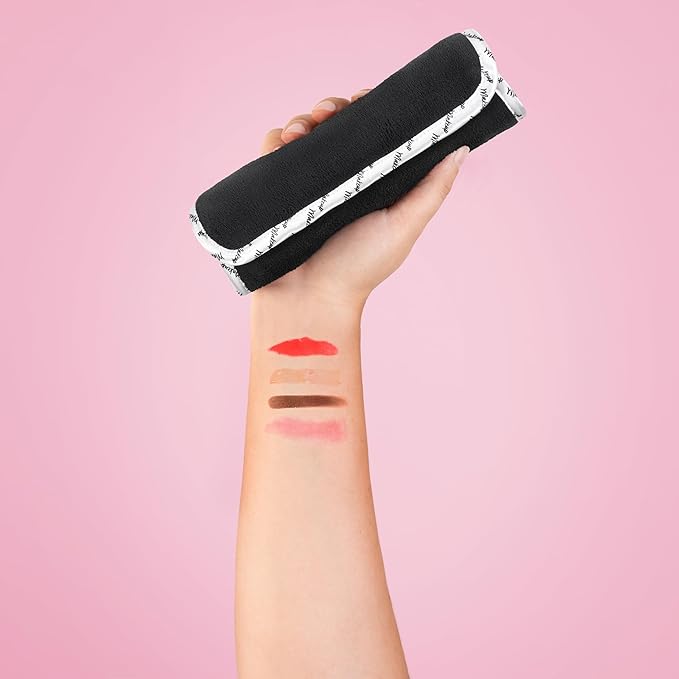 Arkwright Makeup Towels - Pack of 6 - Ultra Soft & Gentle Microfiber Coral Fleece Washcloth Face Make Up Remover, Reusuable Eraser Cloth Essentials for Hosts & Artists, 13 x 13 in, Black/White