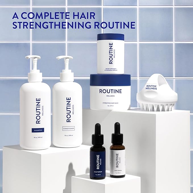 Routine Wellness Scalp Serum for Thinning Hair – Promotes Visibly-Thicker, Fuller-Looking Hair – Lightweight, Science-Backed with Red Clover & Peptides - 30ml