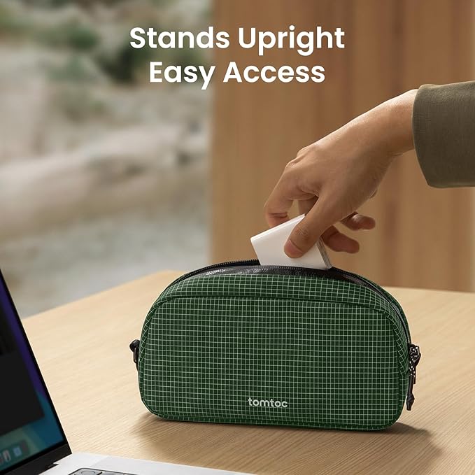 tomtoc Electronics Organizer Travel Case Performance, Water Resistant Bag Cable Tech Pouch Accessories, Carry Storage for Cord, Phone, Cables, Airpods, USB Flash Drive, Daily Items