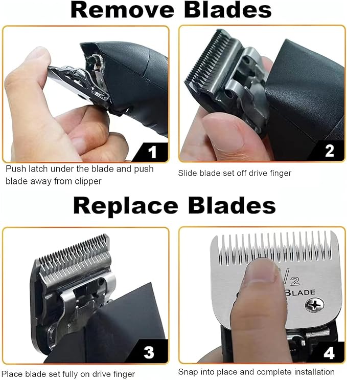 Professional Detachable Replacement Ceramic Blades set,compatible with oster Classic 76/Star-Teq/Power-Teq andi A*dis AGC,BDC,BGC,MBG Series Clippers (Size 2)