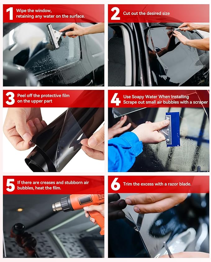 Car Window Tint 30" in x 15'Ft with 20% VLT, Nano Ceramic Window Tint Film for Car, UV&IR Protection Heat Insulation Anti-Explosion Scratch Resistant