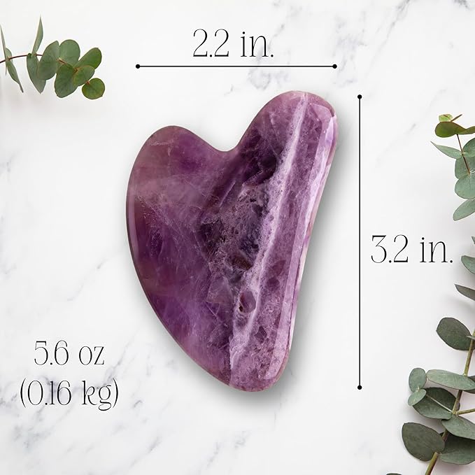Mount Lai Amethyst Gua Sha Facial Tool – The Stone of Inner Clarity – 100% Genuine Amethyst Stone Face Sculpting Tool for Lymphatic Drainage, Puffiness Reduction & Confident Radiance