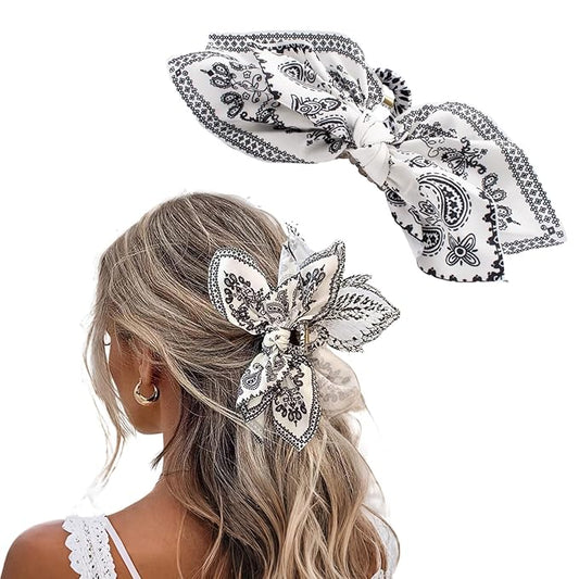 Bow Claw Clips Bow Hair Clips White 1PCS Big Hair Bows for Women Butterfly for Styling Large Hair Clips for Thick Hair for Girls Hair Accessories for Teens