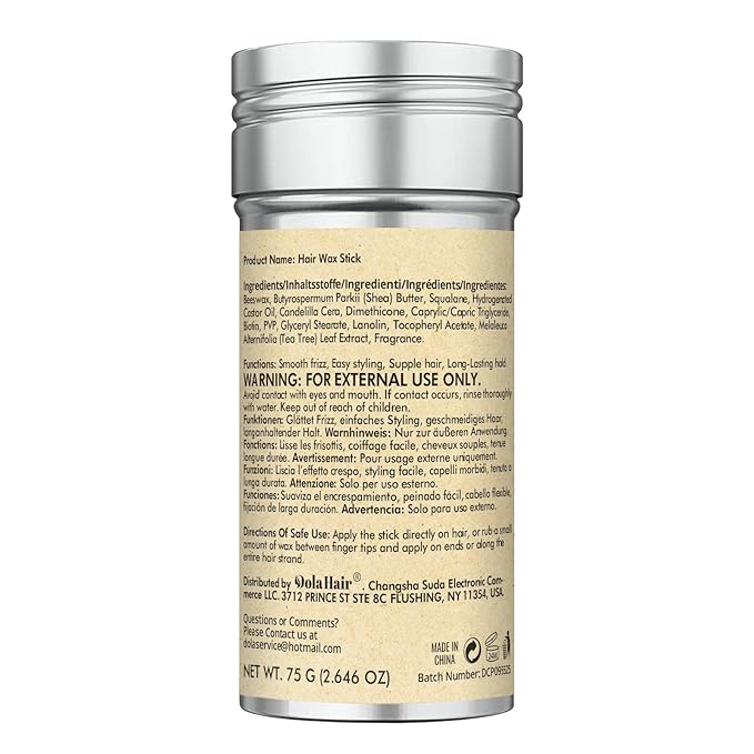 Dolahair Hair Wax Stick - Flyaway Control and Styling Pomade for Kids, Women, and Men - Accessorie Slick Back Hair Brush Kit Hair Bun Maker 20 Pcs Hair Ties (Pack of 3)