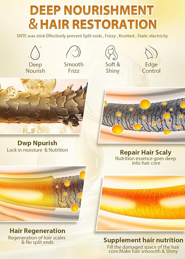 Samnyte Hair Wax Stick, 2PCS Wax Stick for Hair Slick Stick, Hair Wax Stick for Flyaways Hair Gel Stick Non-greasy Styling Cream for Fly Away & Frizz Hair