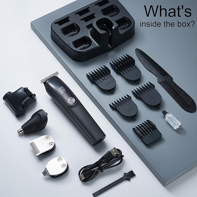 Beard Trimmer for Men 5 in 1 Electric Razor for Nose, Body, Face and Mustache Grooming Kit Cordless Hair Clipper Trimmer with Smart Charge Technology