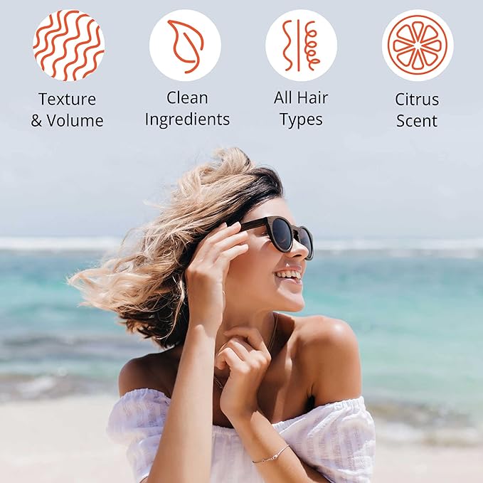 Beauty by Earth Sea Salt Spray for Men & Women - Texture Hair Spray for Adding Volume & Beachy Waves, USA Made with Organic Ingredients