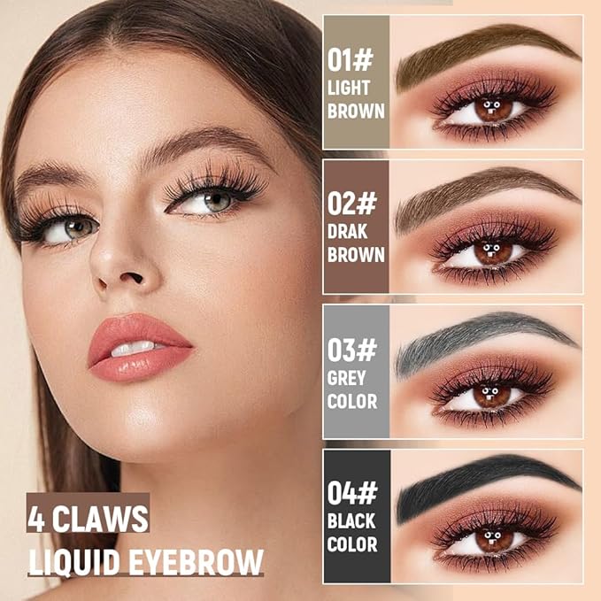 Eyebrow Pencil, Microblading Eyebrow Pencils for Women, Premium Magic 3D Waterproof Microblading Eyebrow Pen 4 Fork Tip Tattoo Pencil, Eye Brow Makeup Long-Lasting for Women (Grey)