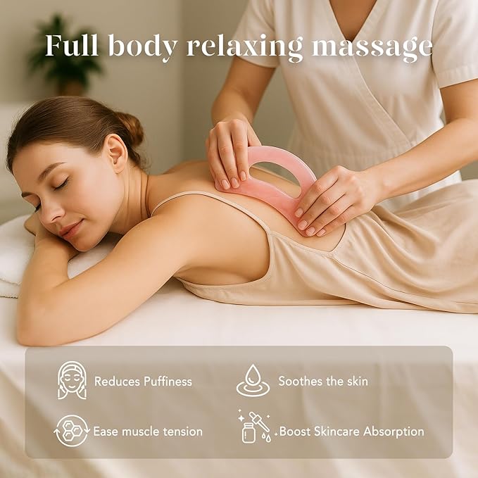 BAIMEI IcyMe Gua Sha Resin with Handle,Large Body Guasha Tool for Neck Back,Leg Massager Tool,Gua Sha Facial Massage Tools for Skin Care,Spa Gifts for Women