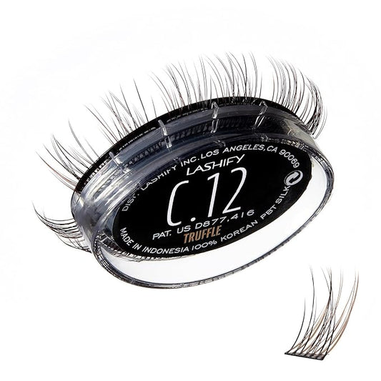 Lashify Curl 12mm Gossamer Eyelash Extensions Refill, Truffle Color, DIY False Lashes for a Natural Look