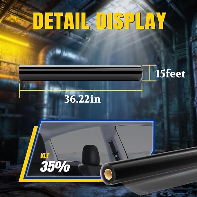 ARANA Ceramic Car Window Tint, 35% Tints for Car Windows Automotive Window Tint Privacy Film 36" in X15FT, Heat Glare UV Block Anti-Scratch Explosion-Proof