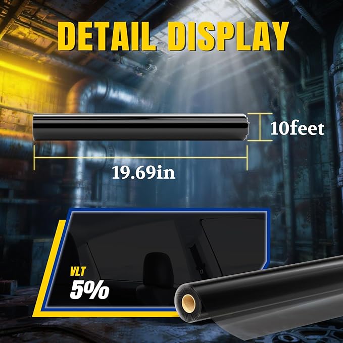 ARANA Nano Ceramic Window Tint Car 5% Percent, Automotive 5% Window Tints Professional Privacy Film for Car Trucks, 99% UV Heat Blocking Anti Glare & Scratch 20" in x 10'Ft