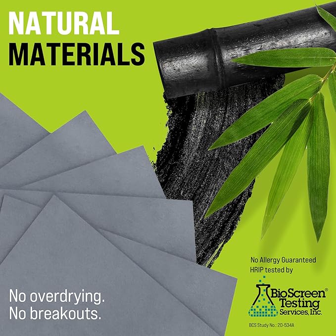 Natural Oil Blotting Sheets for Face with Bamboo Charcoal - 4pk/400 Makeup Friendly Oil Absorbing Sheets for Face - Blotting Papers for Oily Skin - Perfect for Keeping in Purse - Oil Control Film