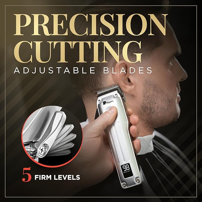 Fagaci Professional Hair Clippers for Men with Superior Precision, 5X Longer Sharpness Professional Barber Clippers Cordless with 2 Blades Fade & Taper, Brushless Motor Mens Hair Clipper Cordless Set