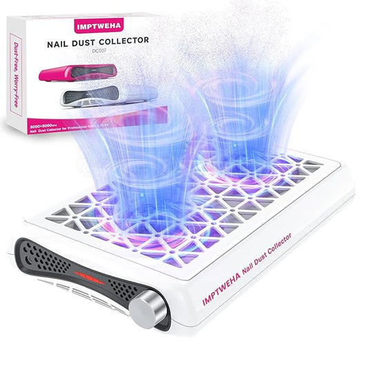 Nail dust collector. 1600PA powerful suction dust collector nail tech. Vacuum Fan Dust Collector with LED display includes 30 sheets of filter paper, suitable for nail salons and home manicures