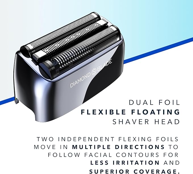 Blade & Stone PS501 Foil Shaver for Men – Dual Foil Cordless Shaver with Graphene-X Blades and 8000 RPM Digital Motor – All-Metal, Rechargeable Wet and Dry Razor – Dark Night