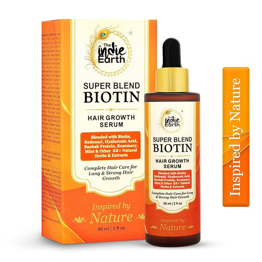 Rosemary Mint & Biotin Hair Growth Serum Formulated With Biotin, Hyaluronic Acid, Baobab Protein, Rosemary, Mint & Other 22+ Natural Herbs and Extracts Combat Hair Loss and Promote Hair Growth 60 ml