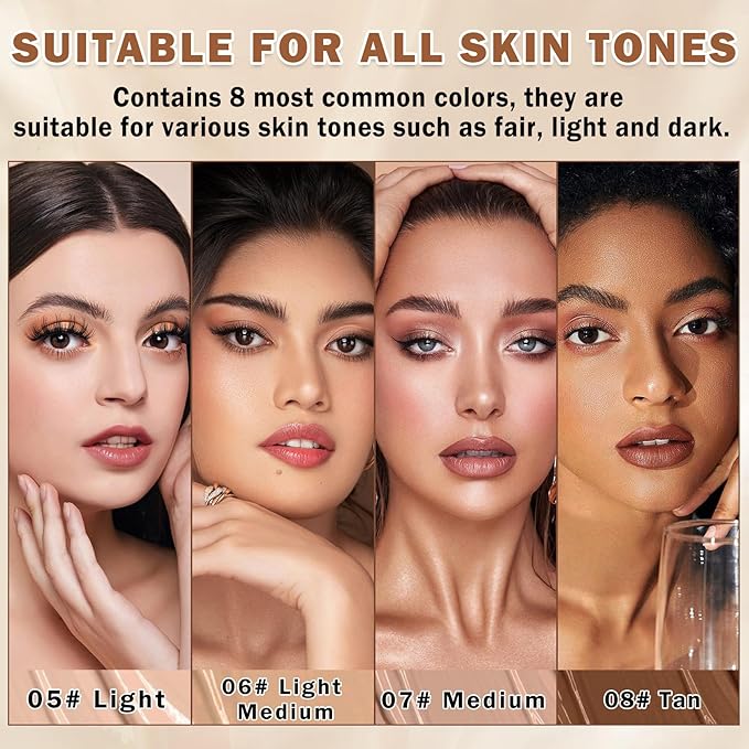 Airbrush Foundation Makeup Spray Full Coverage Foundation for Mature Skin,Long-lasting Airbrush Flawless Setting Spray,Waterproof Foundation for Smooth Radiant Skin (06 Light Medium)