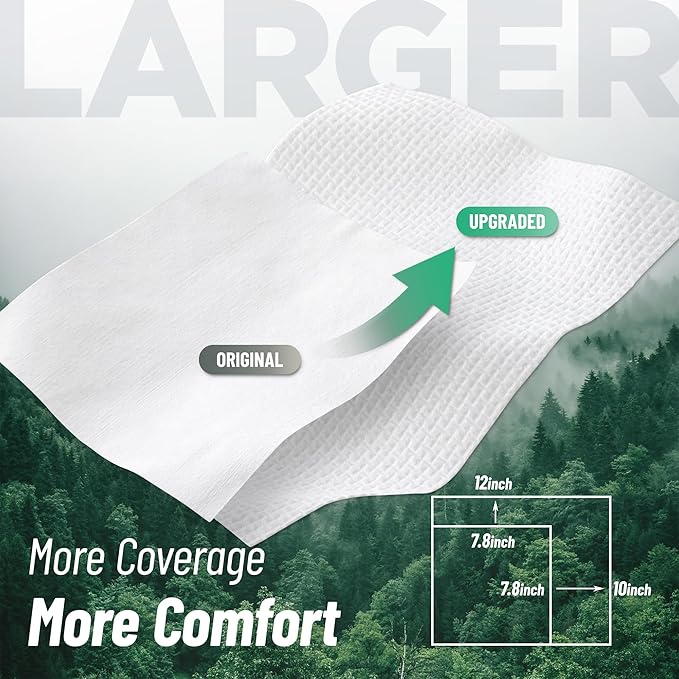 XL Disposable Face Towels | 50 Count, 100% Biodegradable, Ultra Soft & Larger (10"x12") | Bio-Based Fiber, Sustainable & Gentle for Sensitive Skin and Makeup Removal