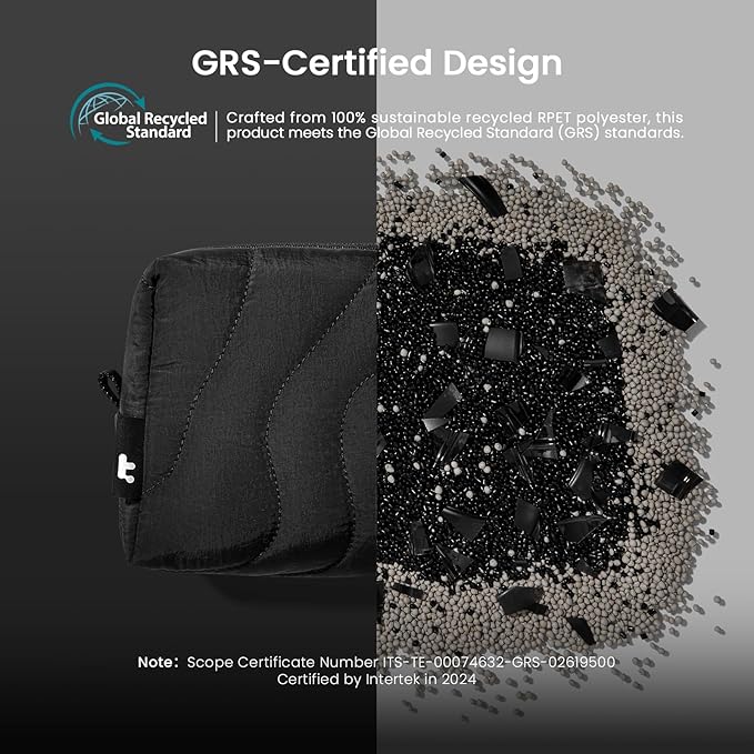 tomtoc Electronics Organizer Travel Case, Soft Puffy Organizer Bag Birthday Christmas Gifts Travel Essentials for Women Girls, Portable Accessory Tech Pouch Storage for Charger, Cord, Cable, Phone