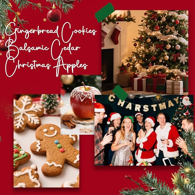 Room Spray, Balsamic Cedar, Apples, Gingerbread Cookies, 3 Pack, Each 4 fl oz, Concentrated Room Spray, Air Freshener for Home, Long-Lasting Odor Eliminator for Bathroom and Office
