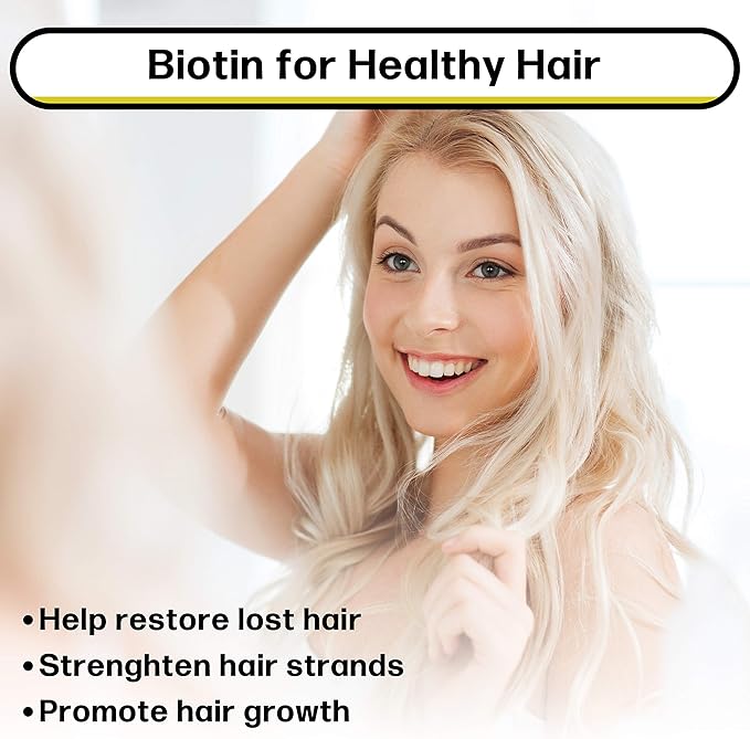 MAX Absorption Biotin Liquid Drops, 10000mcg of Biotin Per Serving, 60 Serving, No Artificial Preservatives, Vegan Friendly, Supports Healthy Hair Growth, Strong Nails and Glowing Skin, Made in USA