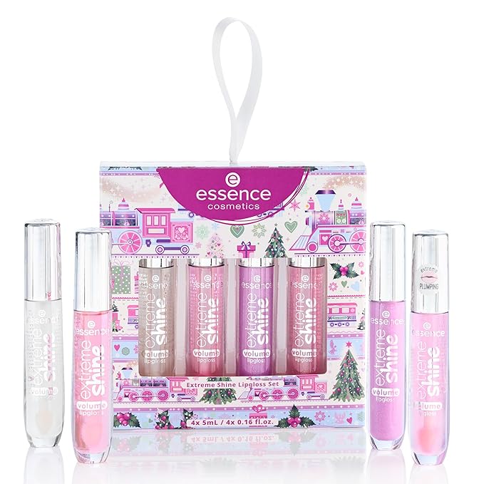 essence | Extreme Shine Volume Lipgloss Gift Set | 4 Shades in 1 Set | Stocking Stuffer for Beauty Lovers | Vegan & Cruelty Free | Free from Gluten, Parabens, Preservatives, Oil