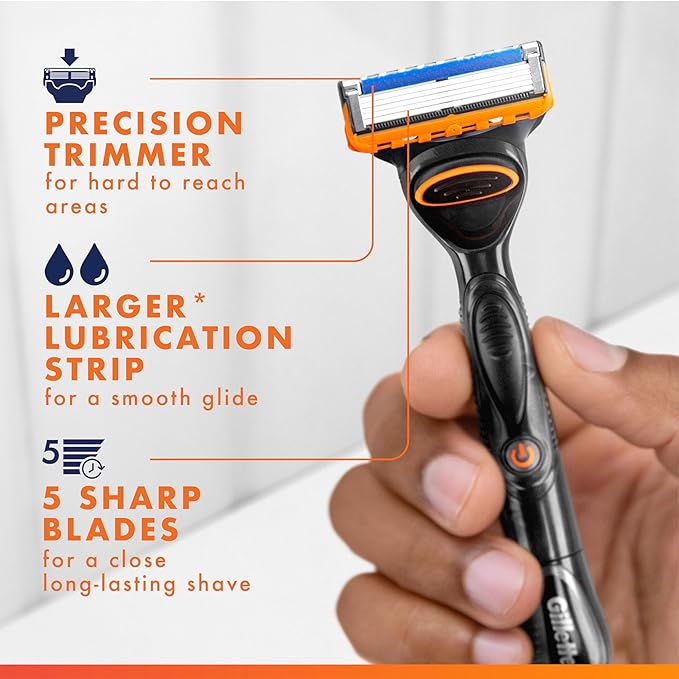 Gillette Fusion5 Power Razor Blades for Men, 5-Blade Razor Refills, 8 Count, Holiday Gifts for Men