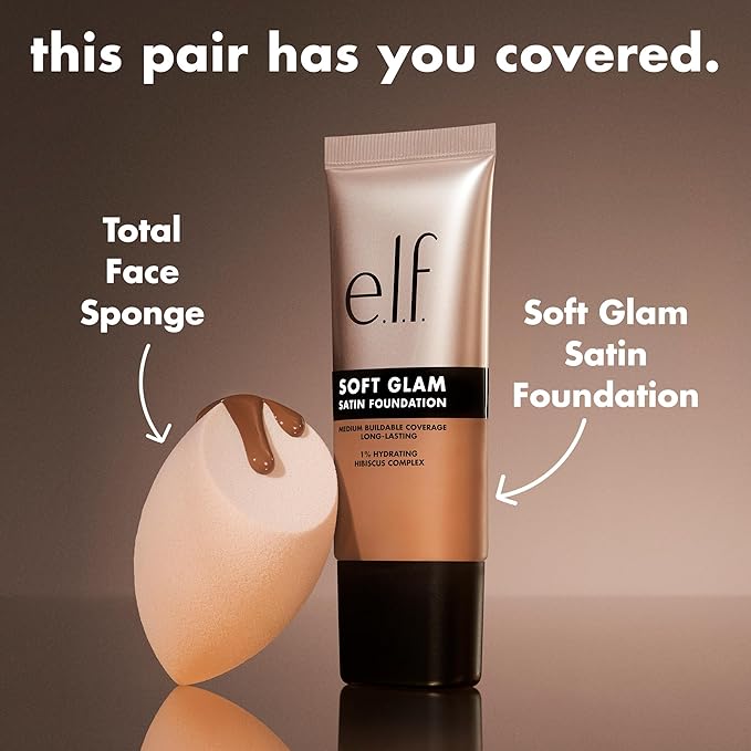 e.l.f. Soft Glam Foundation, Medium Coverage, Long-Lasting & Buildable Foundation For A Smooth, Satin Finish, Vegan & Cruelty-Free, 40 Tan Warm