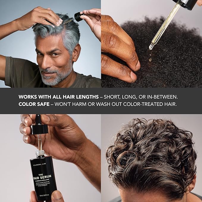 Caldera + Lab The Hair Serum | Men’s Thickening Serum for Thinning & Receding Hair, Supports Fuller & Stronger-Looking Hair, Dermatologically Tested - All Hair Types