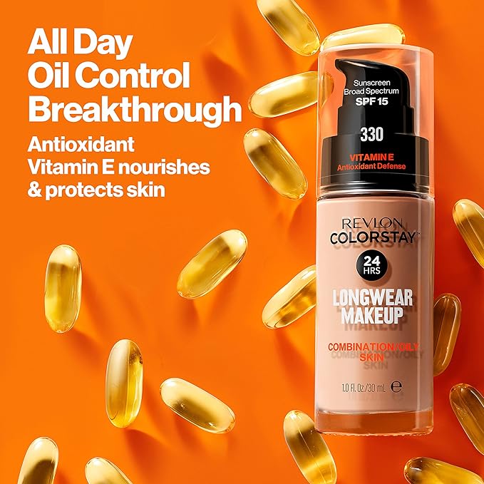 Revlon Colorstay SPF 15 Makeup Foundation for Combination/Oily Skin, Mahogany, 1 Fl Oz