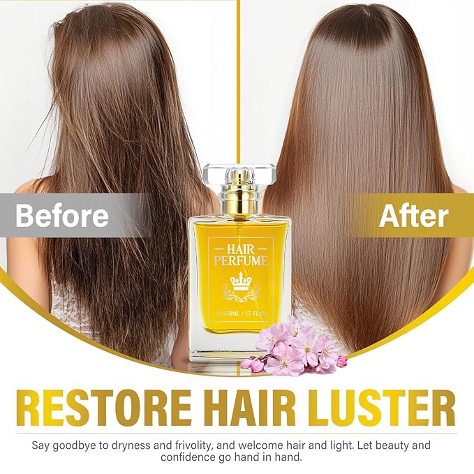 TRIXES Hair Perfume, Mist with Pheromones for Women, Long Lasting Hair Fragrance Spray, Nourishing Anti-Frizz Perfume for Dry Damaged Hair, Premium Scent to Remove Odors, 50ML