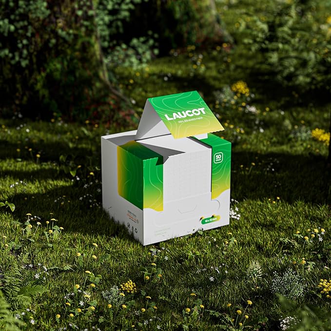 XL Disposable Face Towels | 50 Count, 100% Biodegradable, Ultra Soft & Larger (10"x12") | Bio-Based Fiber, Sustainable & Gentle for Sensitive Skin and Makeup Removal