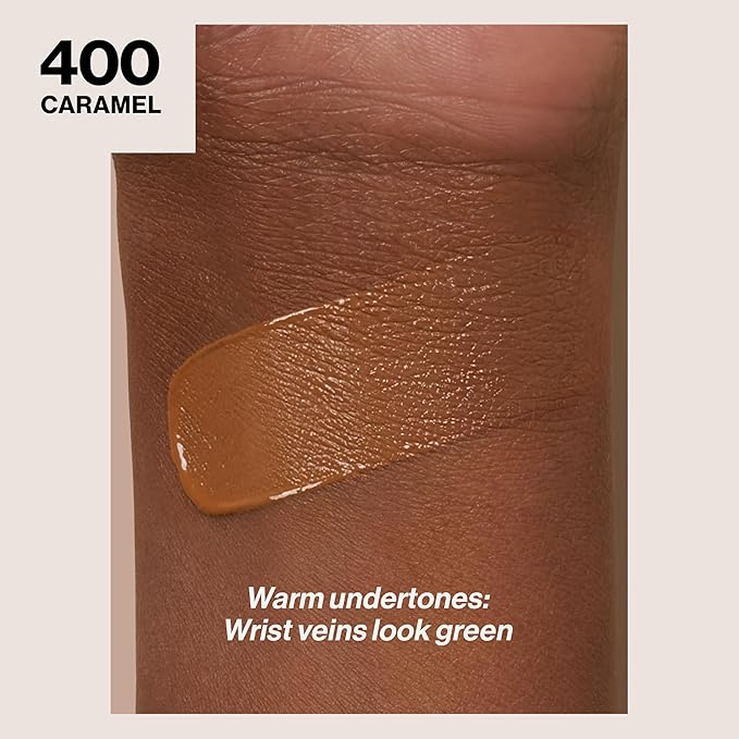 Revlon Liquid Foundation, ColorStay Face Makeup for Combination & Oily Skin, SPF 15, Medium-Full Coverage with Matte Finish, 400 Caramel, 1 Fl Oz