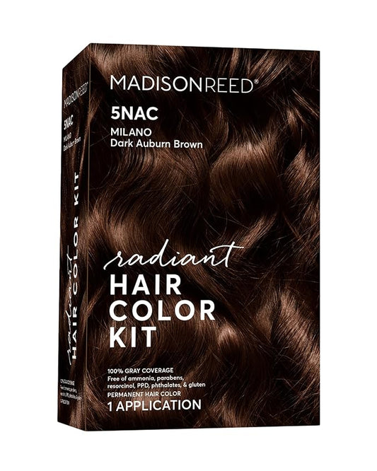 Madison Reed Radiant Hair Color Kit | 5NAC Dark Chocolate Brown with Copper-Auburn Undertones (Milano Brown) 100% Gray Hair Coverage | Dimensional Permanent Hair Dye | PPD & Ammonia-Free | 1 Pack