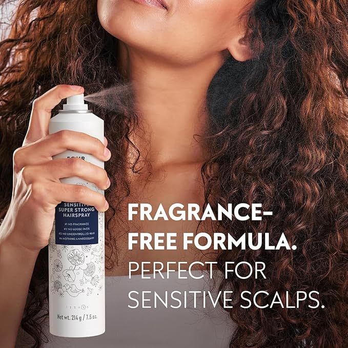 No Nothing Sensitive Extra Hold Hairspray, Unscented Finishing Spray for Styling, Wind & Humidity Protection, Reduces Frizz & Split Ends, Flexible Brushable Hold, Hypoallergenic - 2 Pack (7.5 oz Each)