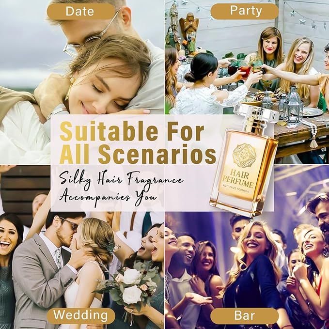 Hair Perfume, Pheromones Perfumes for Women, 50ml Natural Scented Hair Mist, Leave-In Conditioning Spray for Dry & Frizzy Hair, Long Lasting Fragrance