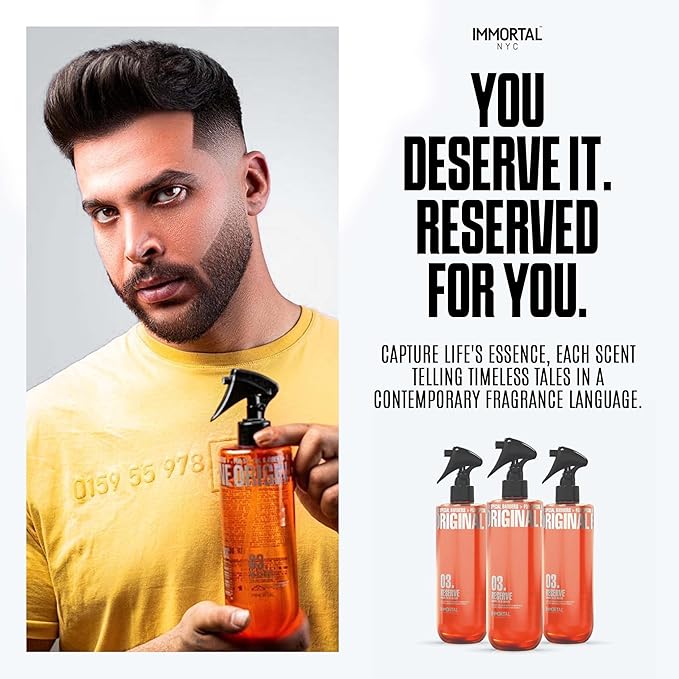 Immortal NYC Reserve 03, After Shave Spray Body/Face Men's Cologne, 17 oz - Exclusive Barbers - Softens Skin - Refreshes/disinfects and Relieves Face and Skin - Moisturizing Formula After Shaving