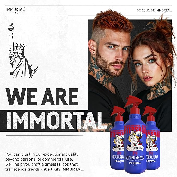 Immortal NYC Stay Blessed 02, After Shave Spray Body/Face Men's Cologne, 17 oz, Exclusive Barbers, Softens Skin, Refreshes, Disinfects and Relieves Face and Skin, Moisturizing Formula After Shaving