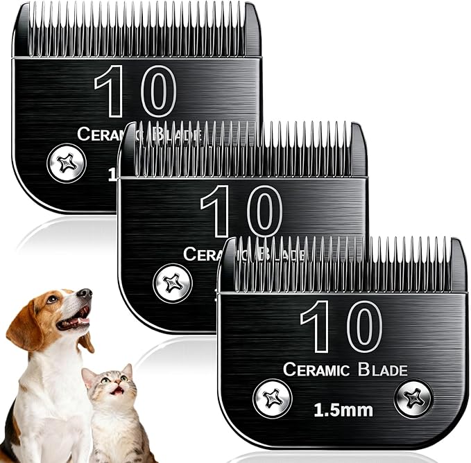 Dog Grooming Clipper Blades Replacement Compatible with Andis Dog Clippers,Most OsterA5, Wahl KM Series Pet Clippers (Black(10))